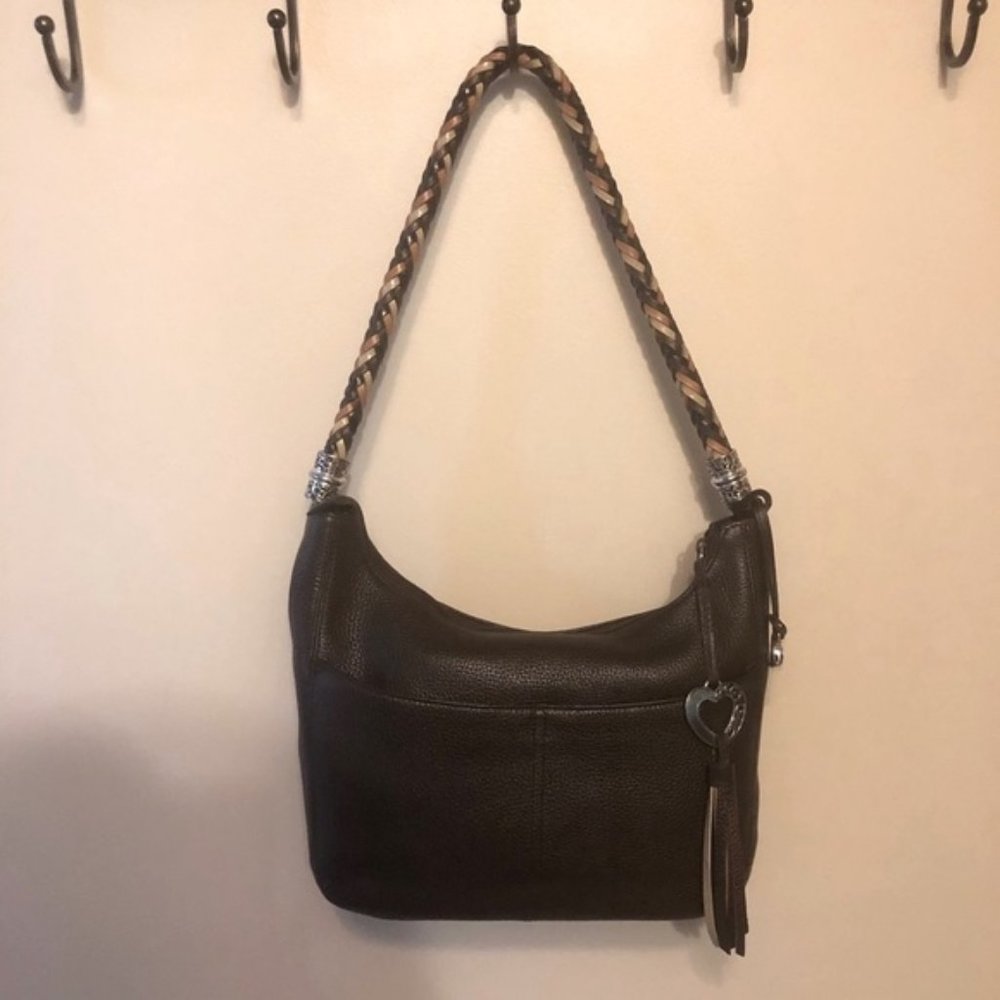 Brighton Barbados Hobo Brown Leather Purse